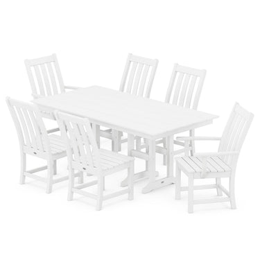 POLYWOOD Vineyard 7-Piece Farmhouse Dining Set - White
